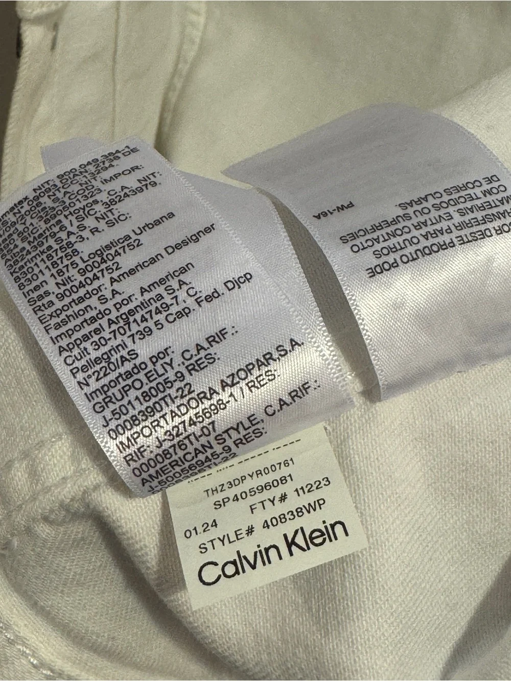 Calvin Klein Classic Denim Trucker Jacket Optic White Sz L Retail Price $109.00 - Picture 12 of 15